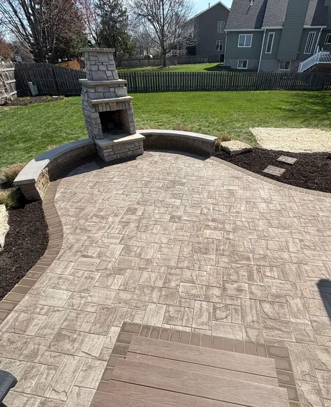 Cost to build a luxury outdoor living area with hardscaping.
