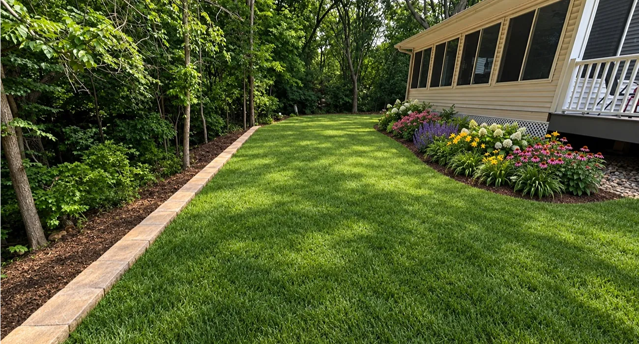Landscape visualizer concept showing a new landscaping arrangement